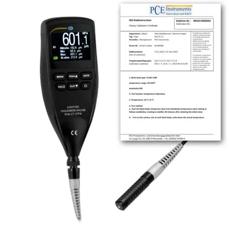Material Thickness Meter PCE-CT 27FN-ICA incl. ISO Calibration Certificate Material Thickness Meter PCE-CT 27FN-ICA incl. ISO Calibration Certificate