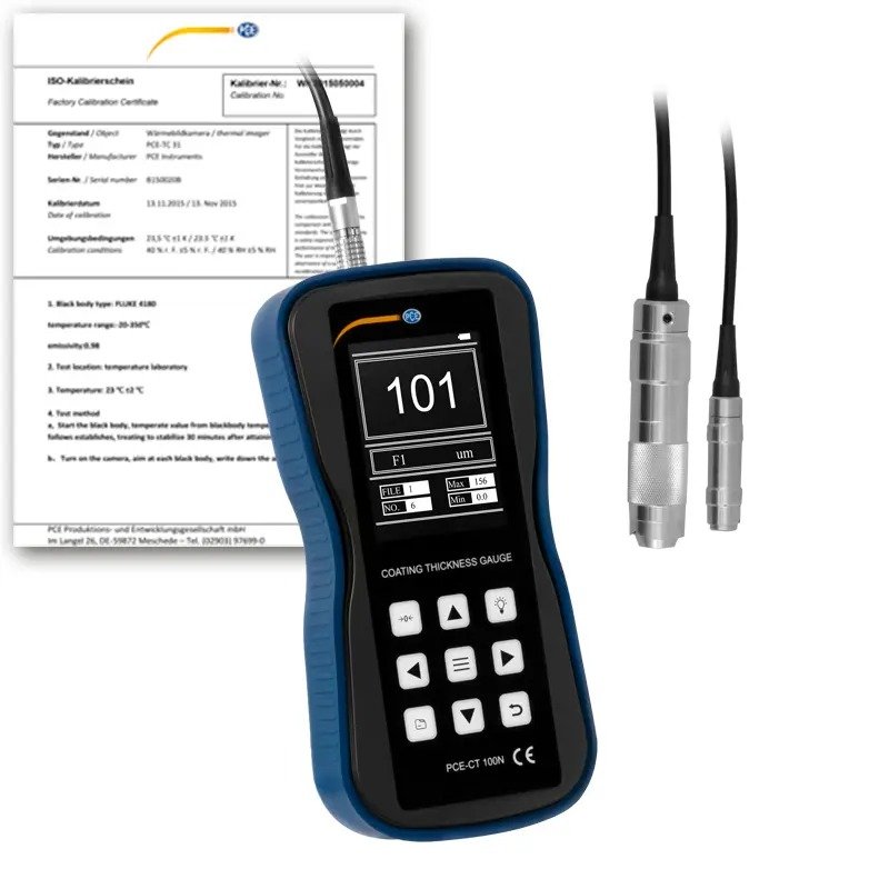 Material Thickness Meter PCE-CT 100N-ICA incl. ISO Calibration Certificate Material Thickness Meter PCE-CT 100N-ICA incl. ISO Calibration Certificate