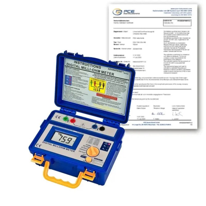 Milliohmmeter PCE-MO 2002-ICA incl. ISO-Calibration certificate Milliohmmeter PCE-MO 2002-ICA incl. ISO-Calibration certificate