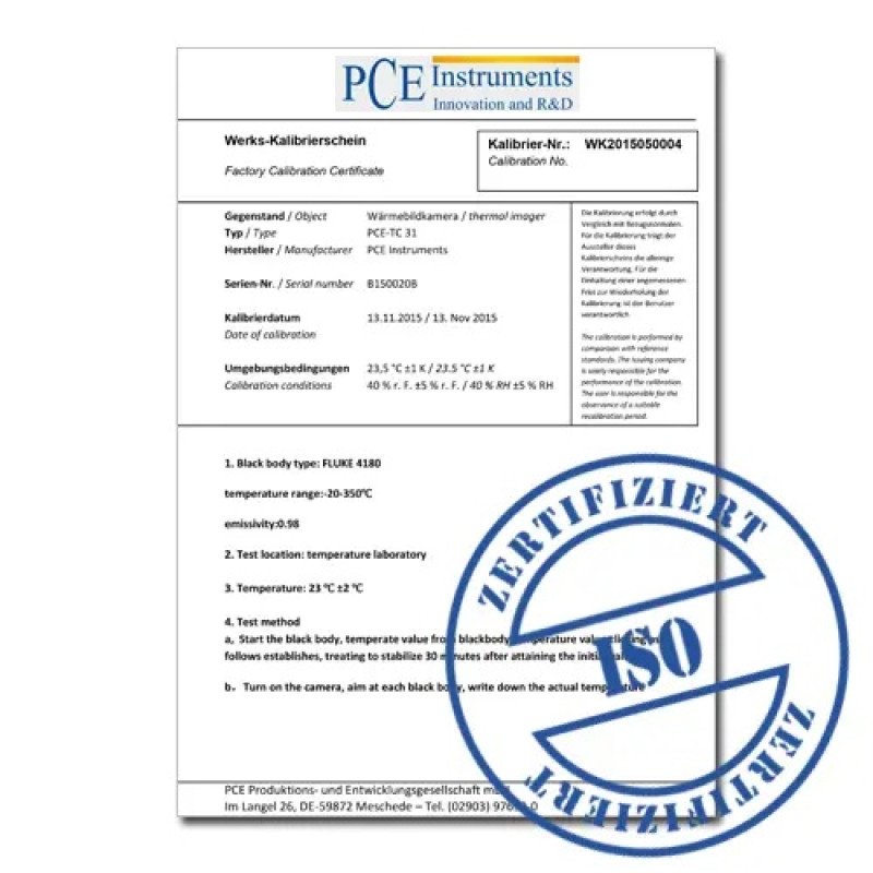 ISO Calibration Certificate for Moisture Meter ISO Calibration Certificate for Moisture Meter