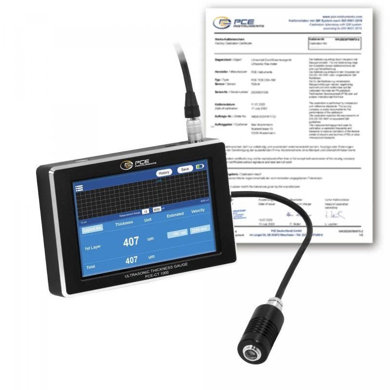 Material Thickness Meter PCE-CT 1000-ICA incl. ISO-Calibration Certificate Material Thickness Meter PCE-CT 1000-ICA incl. ISO-Calibration Certificate