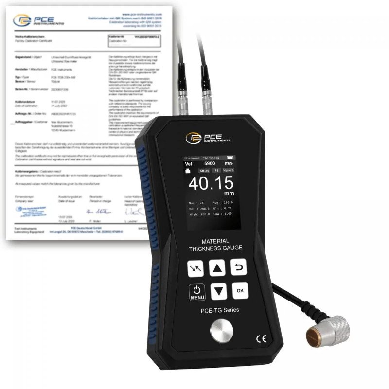 Material Thickness Meter PCE-TG 150A F25-ICA incl. ISO-Calibration Certificate