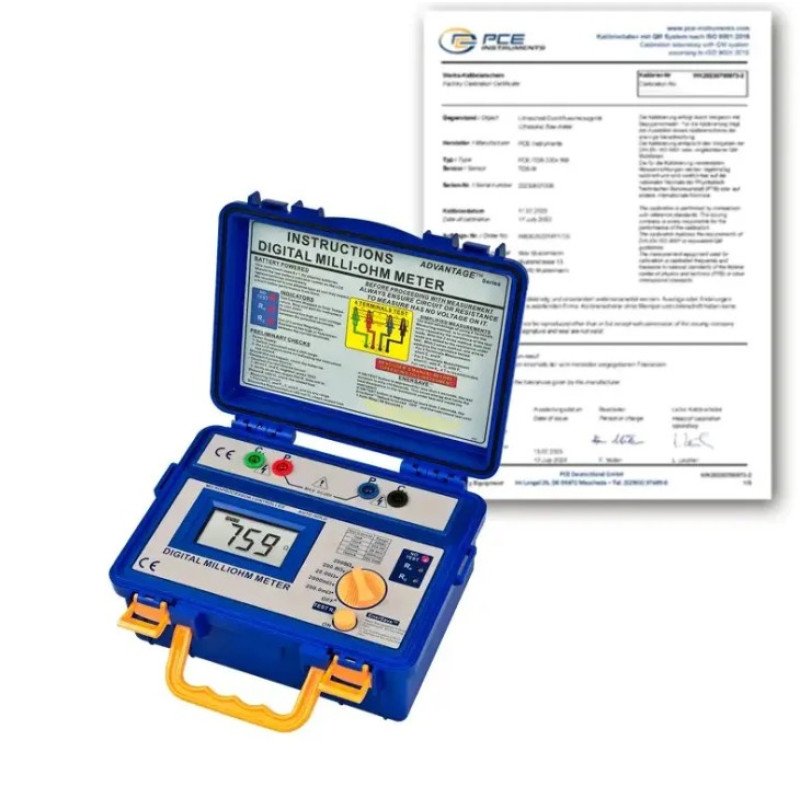 Milliohm Meter PCE-MO 2002-ICA incl. ISO-Calibration certificate Milliohm Meter PCE-MO 2002-ICA incl. ISO-Calibration certificate