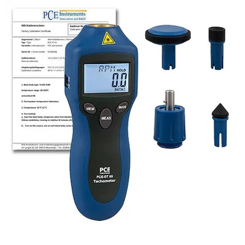 Tachometer PCE-DT 65-ICA Incl. ISO Calibration Certificate