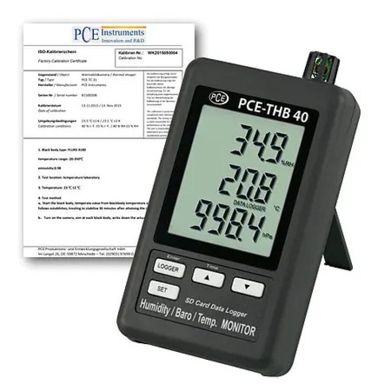 Multifunction Temperature Meter PCE-THB 40-ICA incl. ISO Calibration Certificate