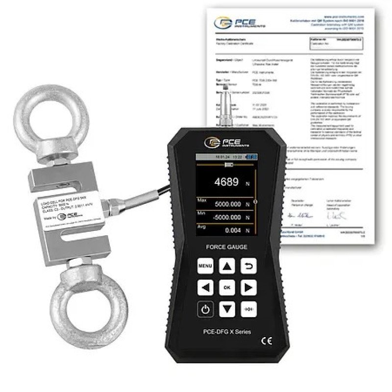Tensile Tester PCE-DFG 5K X-ICA incl. ISO-Calibration Certificate