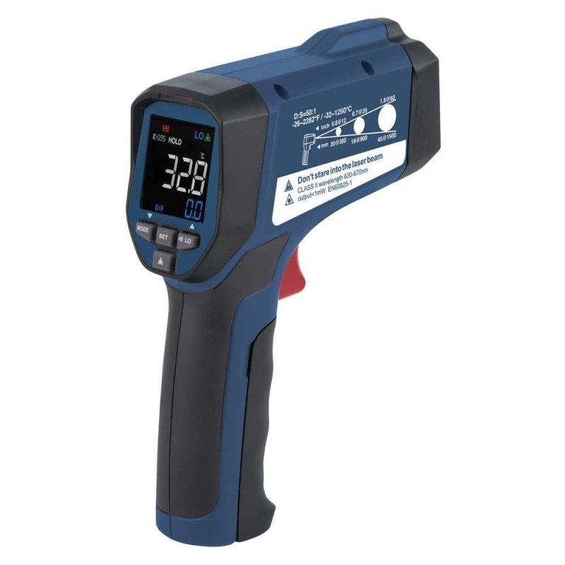 Infrared (IR) Thermometer 50:1, 2282°F (1250°C)