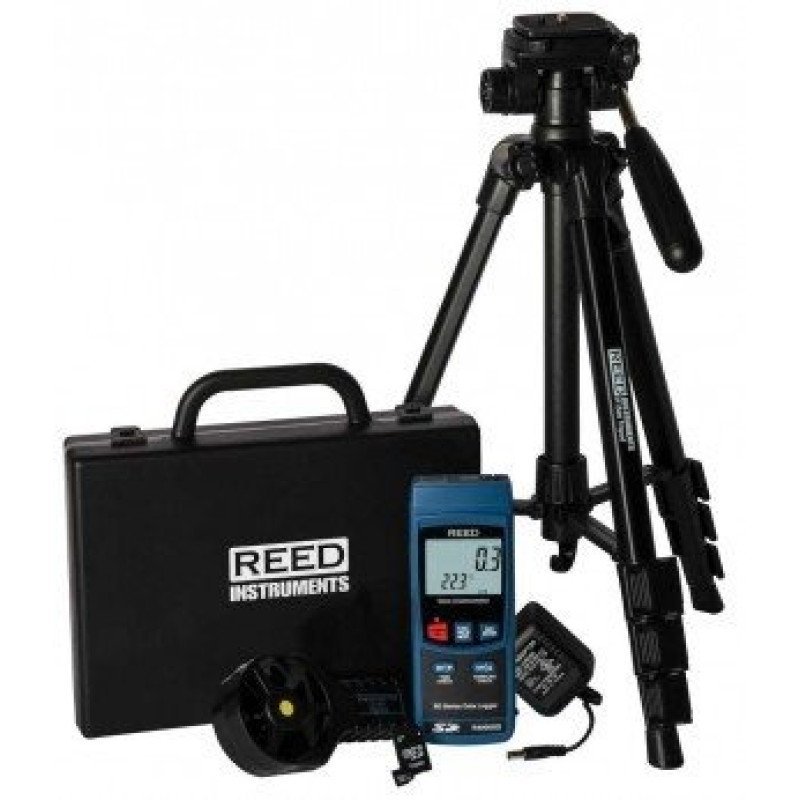 Data Logging Vane Thermo-Anemometer with Tripod, SD Card and Power Adapter