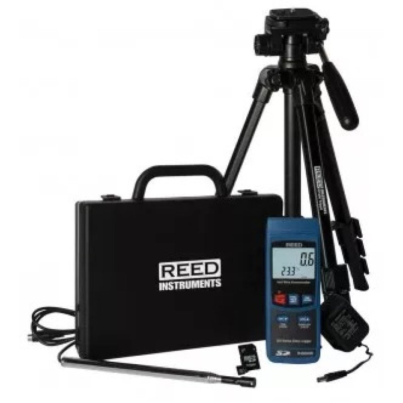 Data Logging Hot Wire Thermo-Anemometer with Tripod, SD Card and Power Adapter