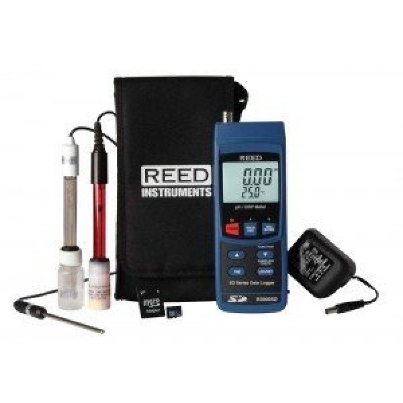 Data Logging pH/ORP Meter with Electrodes, Temperature Probe, SD Card and Power Adapter