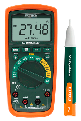 MN62-K: True RMS Multimeter with AC Voltage Detector Kit