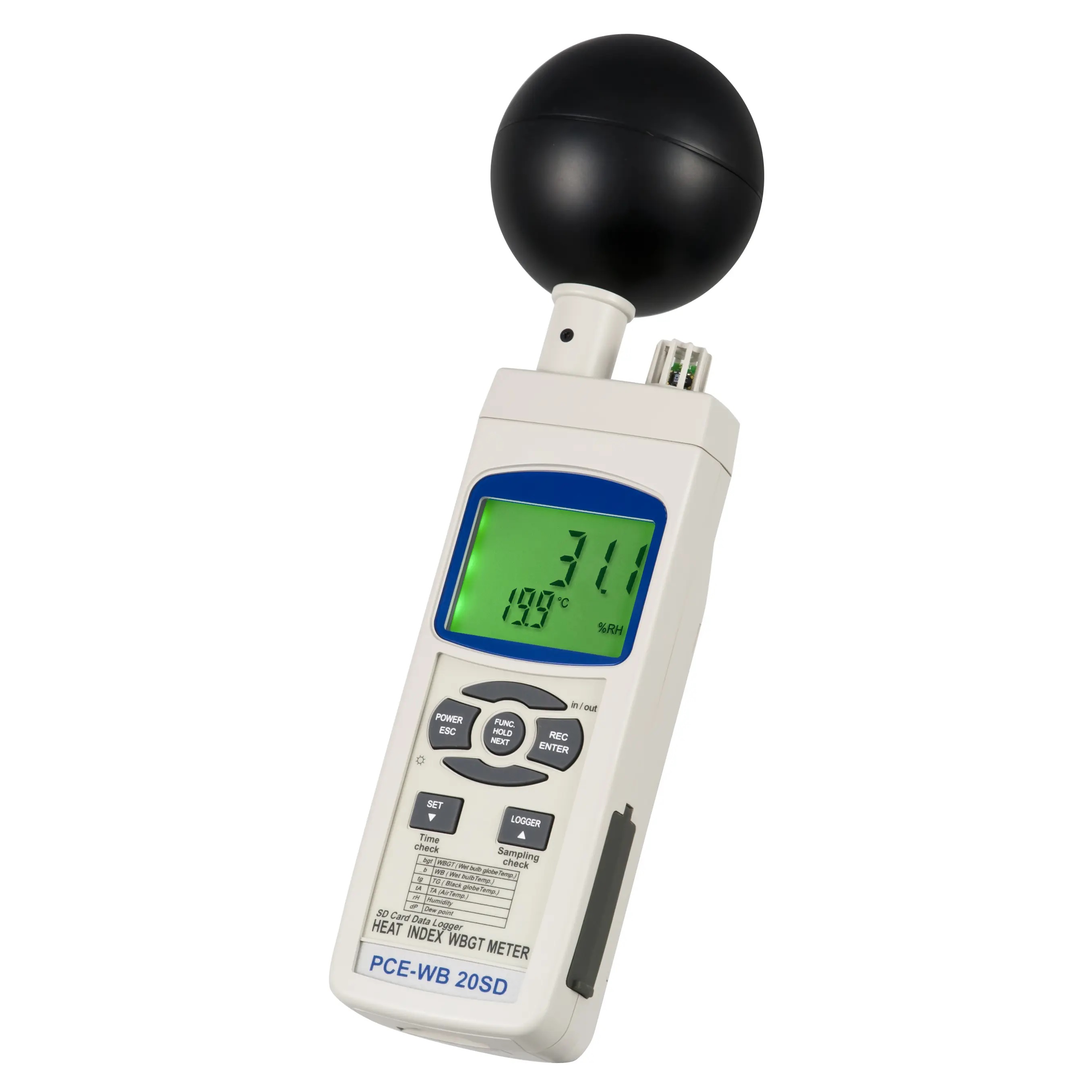 PCE-WB 20SD Heat Stress Meter / Psychrometer