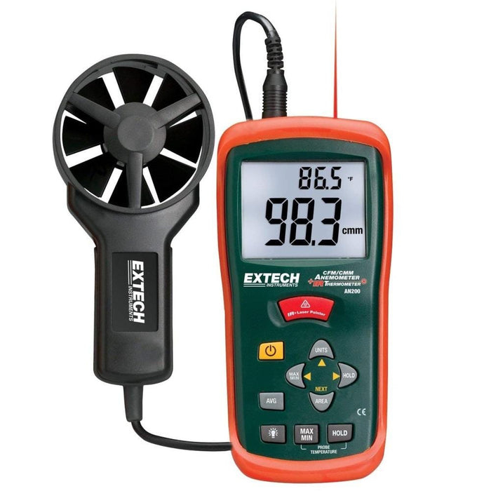 Extech AN200: CFM/CMM Mini Thermo-Anemometer with built-in InfaRed Thermometer