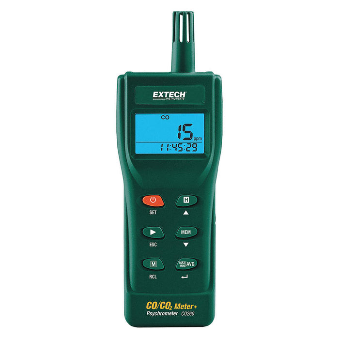 Extech CO260 : Indoor Carbon Monoxide (CO) and Carbon Dioxide (CO₂) Datalogging Meter